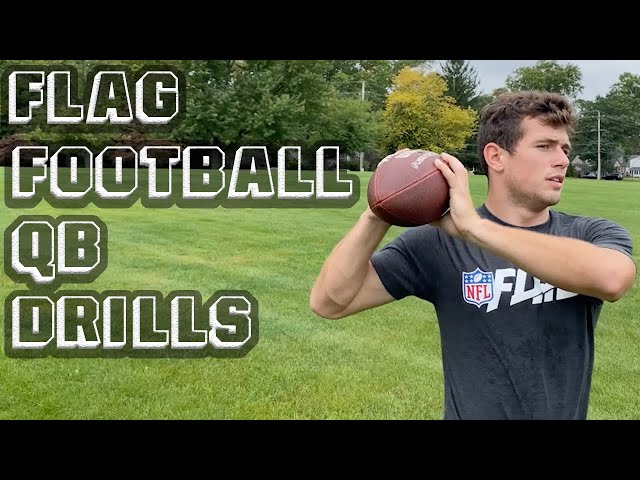 Quarterback practicing throw in flag football