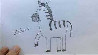 Zebra resmi nasıl çizilir? anaokulu etkinlikler - okul öncesi etkinlik easy drawing