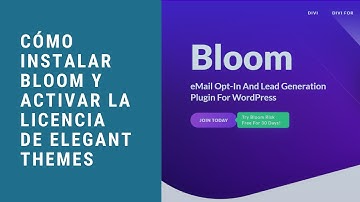 Cómo instalar Bloom y activar licencia de Elegant Themes en WordpPress