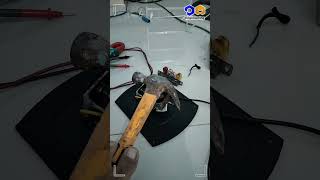 Reparasi - Pengetesan awal nyala motor menggunakan wireless smart plug dan ditindih palu agar kokoh