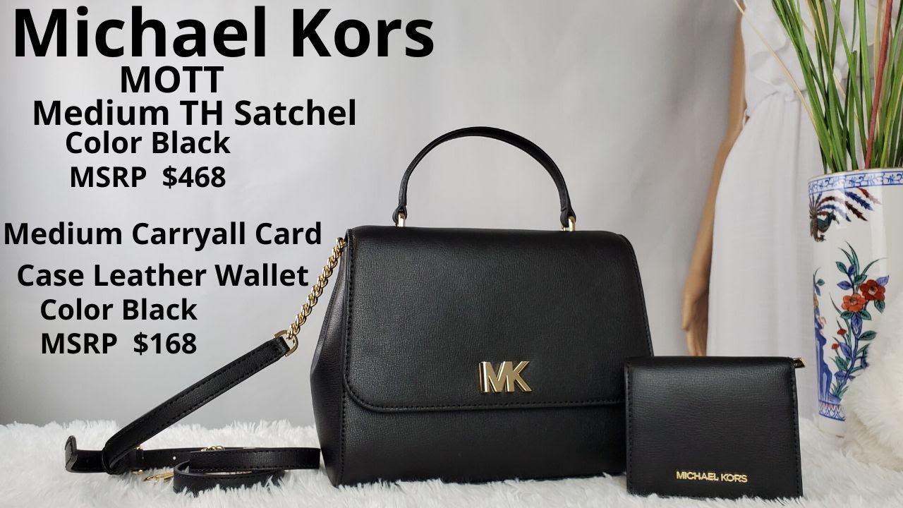 MICHAEL KORS Mott Medium Leather satchel with Jet set travel Medium
