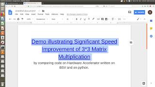 Hardware Acceleration Comparison of Matrix Multiplication with normal SW code