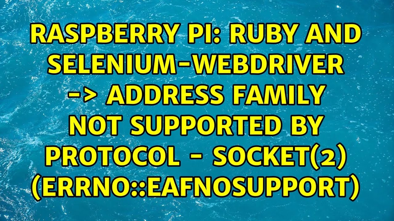 Ruby and selenium webdriver address family not supported by protocol