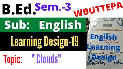B.Ed. 3rd Sem. / English Subject Learning Design -19 / Today