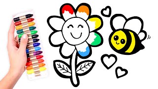 Dibuja y Colorea la PRIMAVERA 🌼🐝🌞 Dibujos para niños