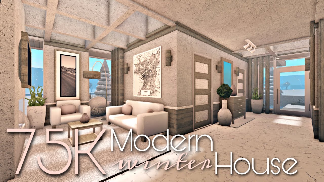 BLOXBURG: 75K MODERN WINTER HOUSE | NO-GAMEPASS - YouTube