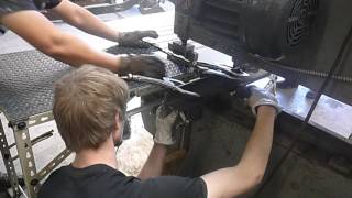 North Texas Customs // Stamping out a bed floor on the Pullmax
