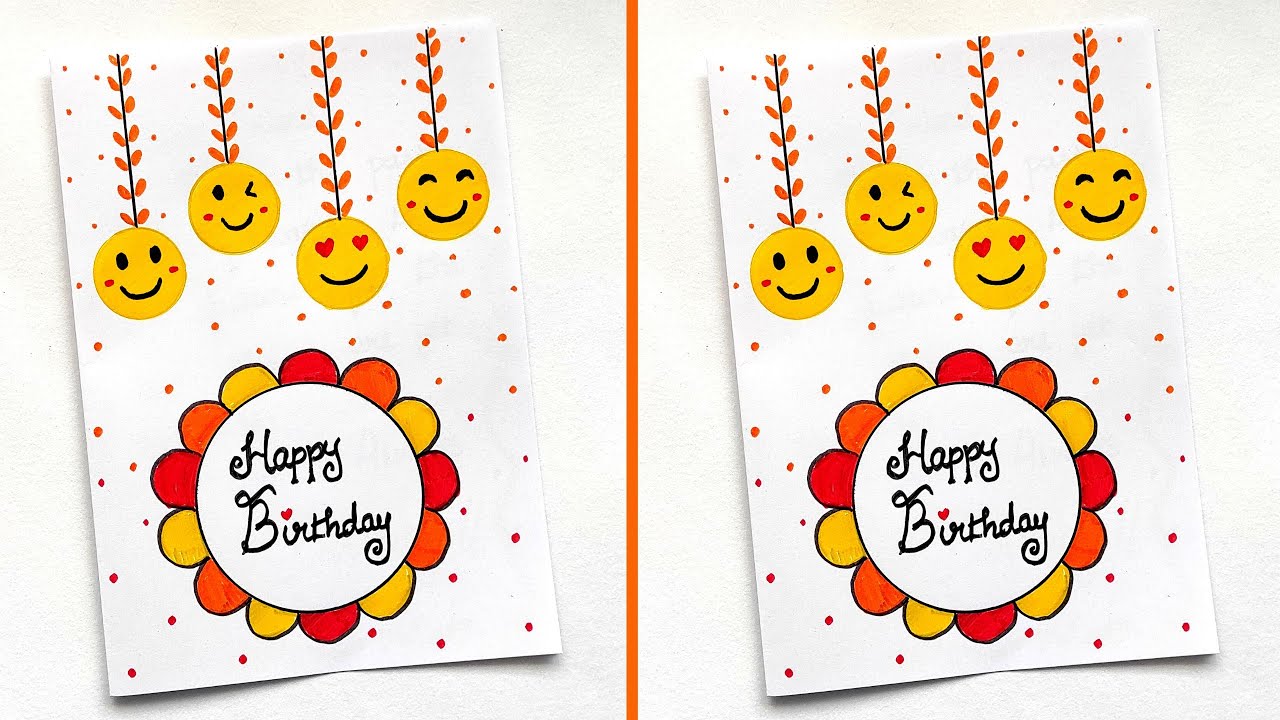 Easy emoji Birthday Card Ideas | Beautiful Birthday Card | Handmade Birthday Greeting Card Ideas
