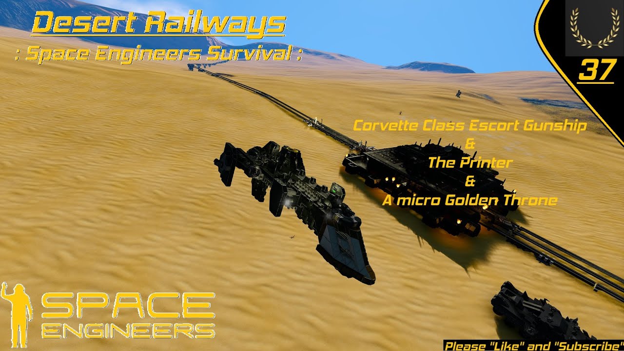 Space Engineers : Combat Drone, Sword Class Corvette : Desert Rail ...