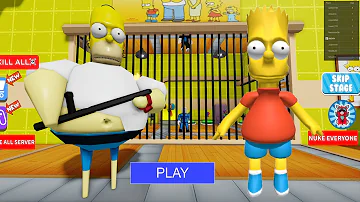 HOMER THE SIMPSONS BARRY'S PRISON RUN Obby New Update Roblox - All Bosses Battle FULL GAME #roblox