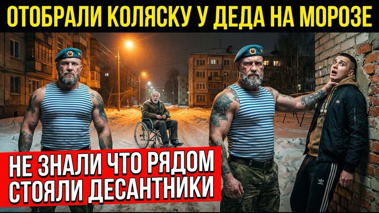 ОТМОРОЗКИ ОТОБРАЛИ КОЛЯСКУ У ИНВАЛИДА НА МОРОЗЕ. Потом из темноты вышли десантники...