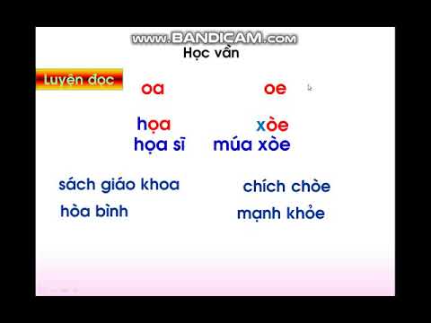 Tiếng Việt Lớp 1 - Tuần 22 -Bài 91 vần oa oe lớp 1