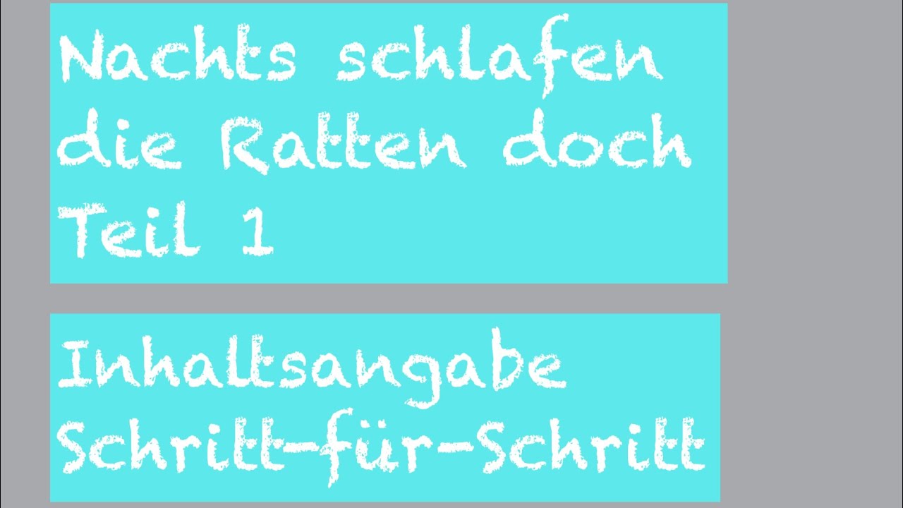 Kurzgeschichte I Wolfgang Borchert Nachts schlafen die Ratten doch, Inhaltsangabe YouTube Kurzgeschichte I Wolfgang Borchert Nachts schlafen die Ratten doch, Inhaltsangabe YouTube