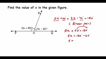 Find the value of x in the given figure.// Important questions - lines and Angles class 7 maths