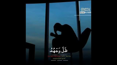 وإذا بشر أحدهم بالأنثى ظل وجه مسودا وهو كظيم #القارئ_عبد_الرحمن_مسعد الوصف👇👇