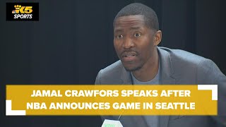 Jamal Crawford speaks after NBA game announced at Climate Pledge Arena
