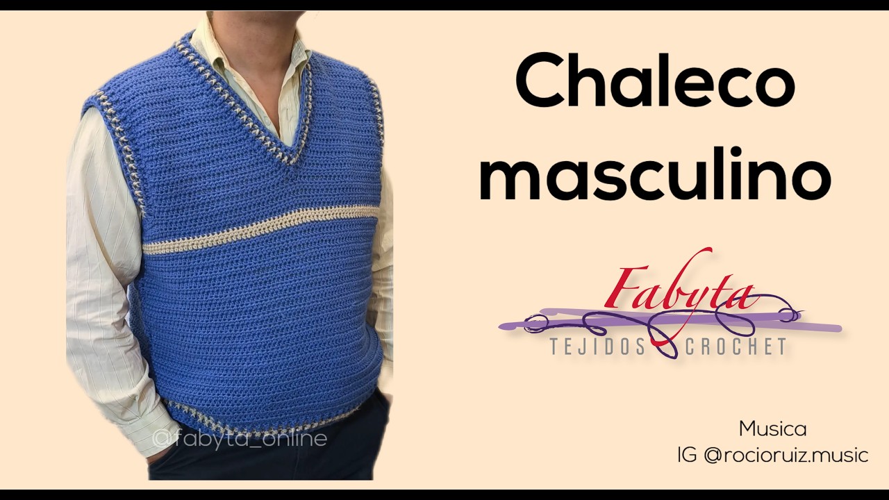 Chaleco masculino clasico en crochet, fácil y hermoso