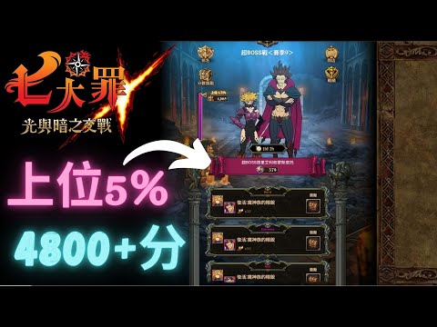 【超BOSS德里艾利 & 蒙斯皮托】上位5% 4800+分攻略 | 七大罪 光與暗之交戰