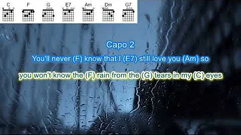 Cryin'in the Rain by the Everly Brothers play along with scrolling guitar chords and lyrics