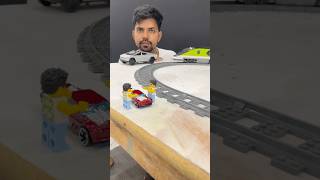 Lego High Speed Passenger Train Twin Brother Pickup Hot Wheels Loading On Tesla Cybertruck