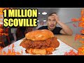 2 MINUTES TO FINISH?! DEATHLY GHOST PEPPER HOT CHICKEN SANDWICH CHALLENGE