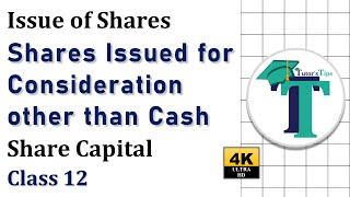 Issue of Shares for consideration other than Cash Share Capital Class 12 - Explained with Animation