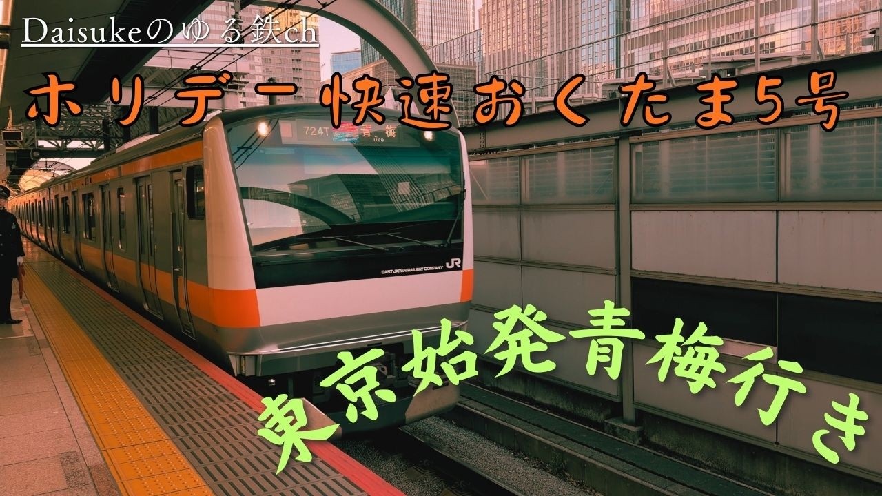 【青梅線内も通過する唯一の存在!!】中央・青梅線 ホリデー快速おくたま5号 青梅行き 2階からの車窓!!