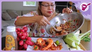 Super seafood salad (After Yum's recipe) 🦐🦑🦀First time⚠️⚠️⚠️eating Zeon's ketogenic pla ra!