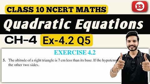 Class 10 Maths || Exercise 4.2 Q5 || Chapter 4 Quadratic Equations || New NCERT || CBSE