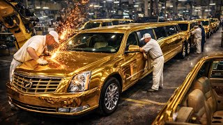 How This $1M Gold Cadillac Limo Was Built  Luxury Custom Car Factory Tour