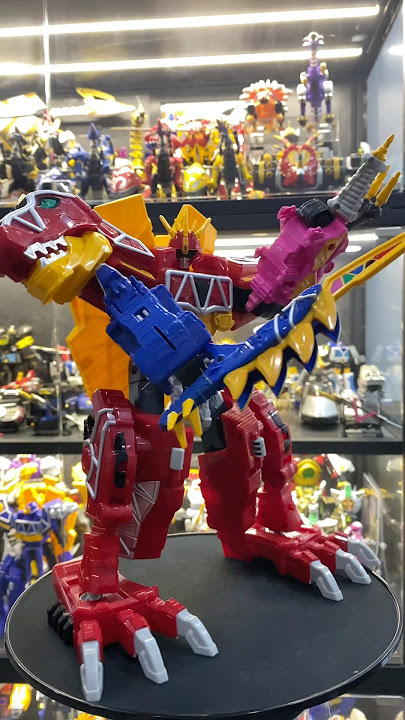 Dino Charge Megazord Tri-Stego Formation Full Action #powerrangers #dinocharge #dx #kyoryuger #toys