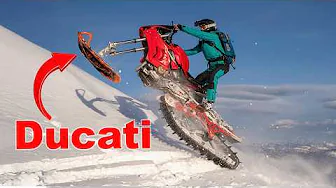 Testing the Worlds Fastest Snow Bike - 230HP Ducati V4