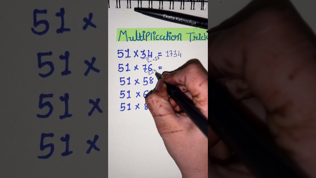 Multiply Any Even Number by 51 | Easy Multiplication Trick | Mental Maths 