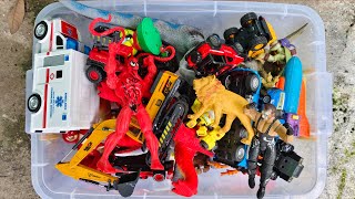 FINDING TOYS - School Bus, Garbage Truck, Dump Truck, Mixer Truck, Police Car, Military Vehicle