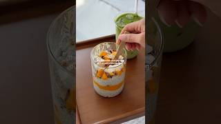 mango chia pudding🥭 #chiapudding #breakfastideas #healthy #asmr #mealprep #recipe #mangostickyrice