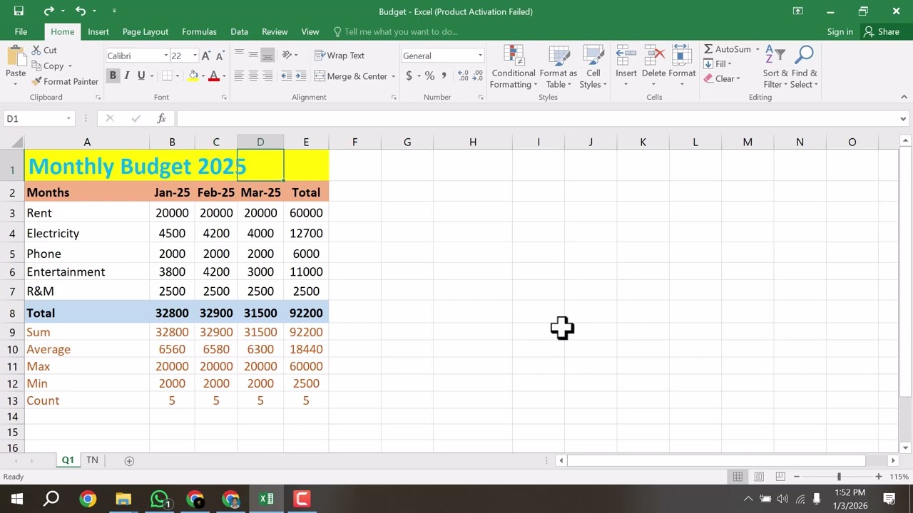 How to Merge and Center Aligned Cells in Excel Lecture 45