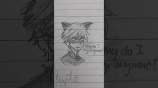 When Cat Noir Thinks of a Plan: #art #traditionalart #miraculous #ladybug #catnoir