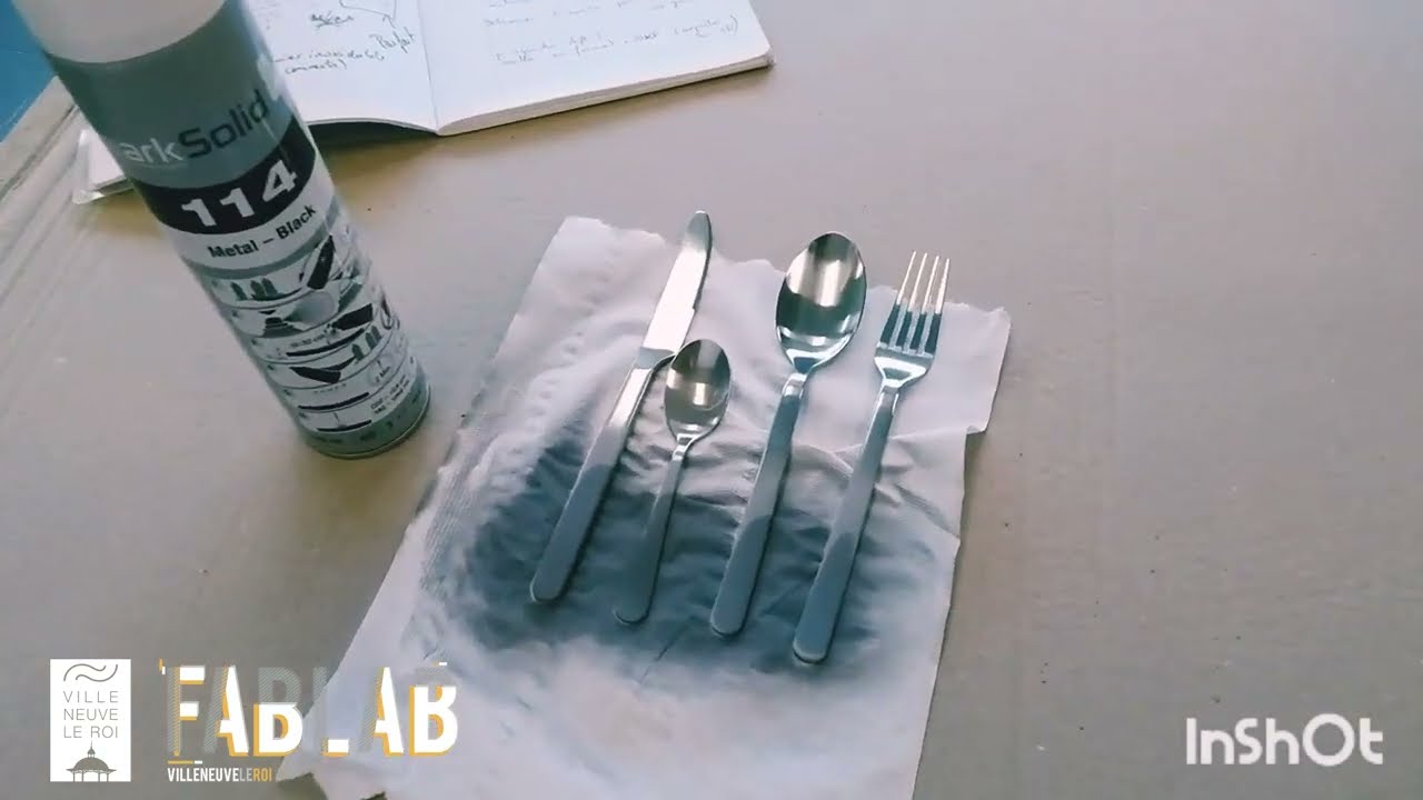 Fablab VLR - Gravure laser sur couverts inox