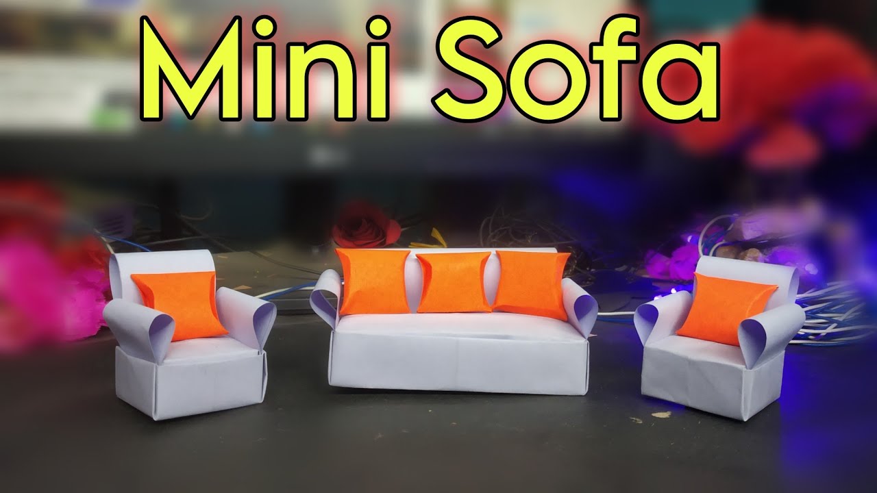 Mini Paper Sofa DIY |  Origami sofa | sofa Paper Craft | 3D Origami sofa - How To Make Origami sofa