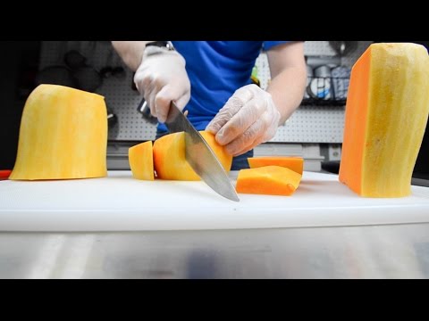 How to cut Butternut Squash (Knife Cuts) - YouTube