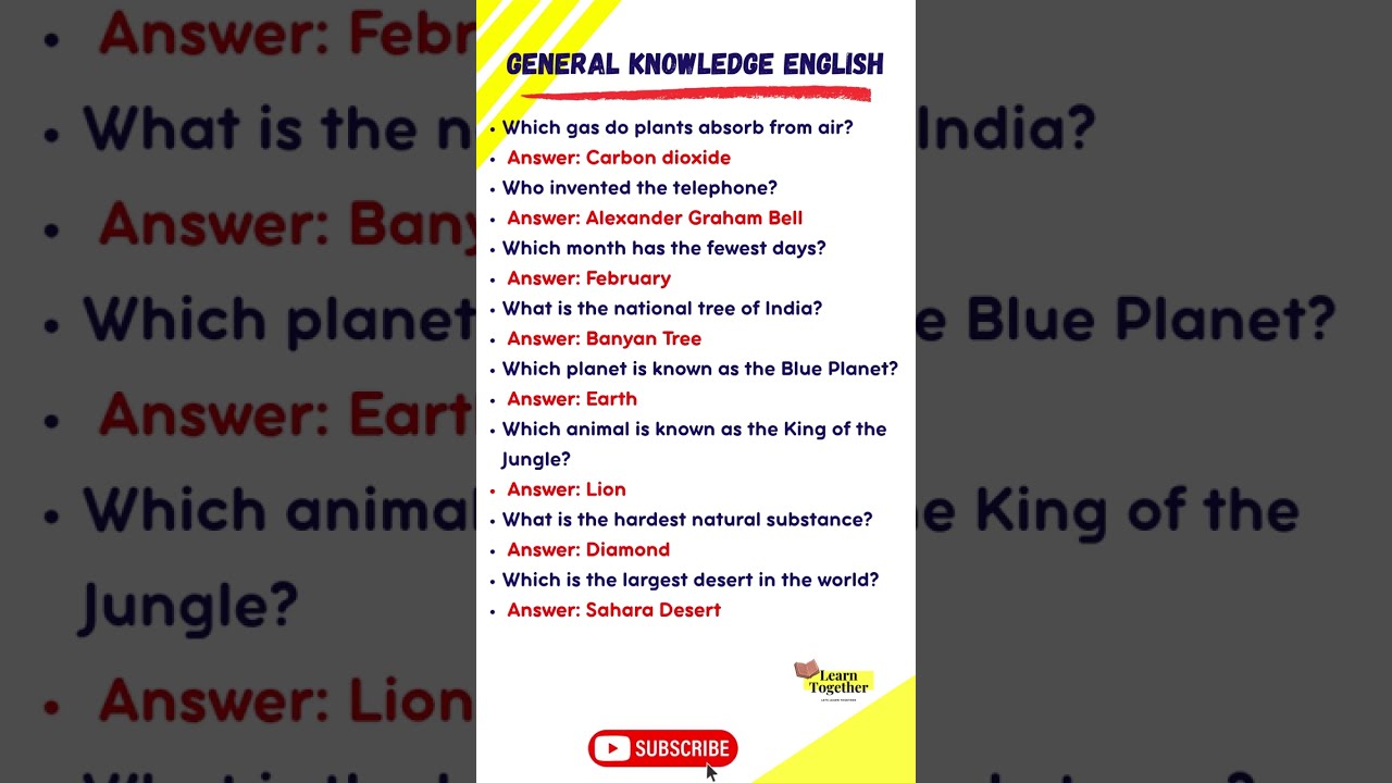 Вопросы и ответы по общим знаниям #9 | Общие знания на английском языке | Важные общие знания для...