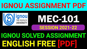 MEC-101 Solved Assignment 2021-22 in English, MEC 101 Solved Assignment 2022, MEC 101 Assignment