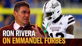 "Intercepting the ball: that's what he does well" | Ron Rivera on first-round pick Emmanuel Forbes