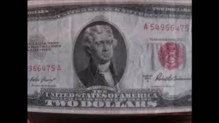 A 1953 red seal $2 bill