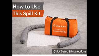 Magnicare Universal Spill Kit Demonstration | How to Contain & Clean Workplace Liquid Spills Safely