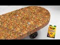 I built a skateboard out of 10000 colored pencils