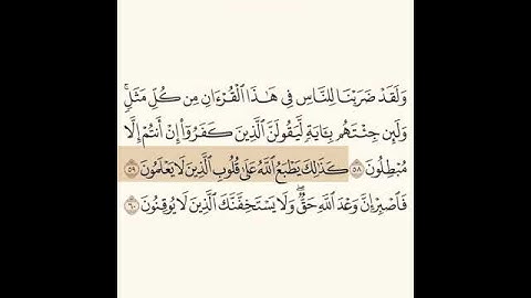 تلاوه الايات ( ٥٨-٦٠) من سورة الروم بصوت محمد أيوب