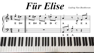 Beethoven - Für Elise - Easy Piano Tutorial. Played live on Yamaha DGX 670.
