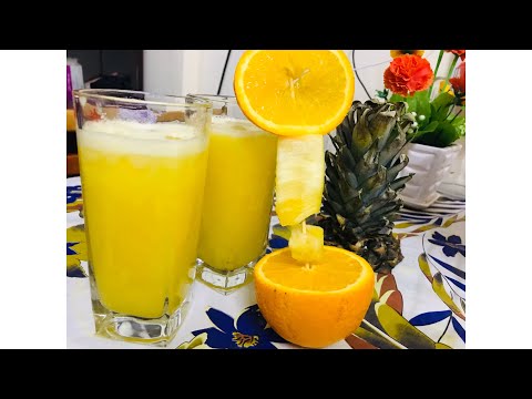 Refreshing Summer Drinks//Pineapple & Orange Punch//Iftar Special //#EzzasDreamKitchen