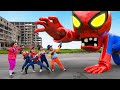 Team nick spiderman in real life vs team bad guys zombie spider in real life  scary teacher 3d